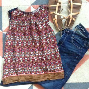 Vanessa Virginia Anthropologie Floral Motif Tank